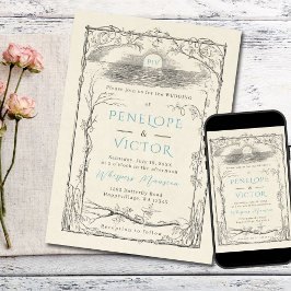 Einladung zur Vintagen Hochzeit am Meer