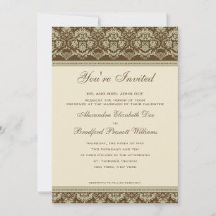 Einladung zur Vintagen Hochzeit: Sepia