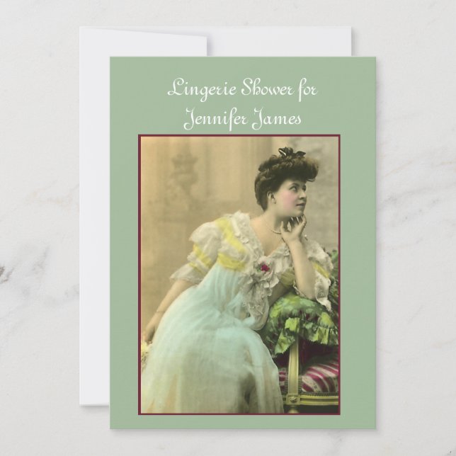 Einladung zur Vintagen Lingerie-Dusche (Vorderseite)