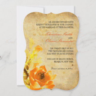 Einladung zur Vintagen Orangefarbenen Hochzeit