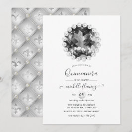 Einladung zur Vintagen Quinceañera, Schwarz und We