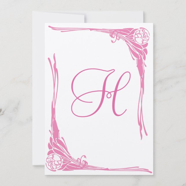 Einladung zur Vintagen Rosenhochzeit (Vorderseite)