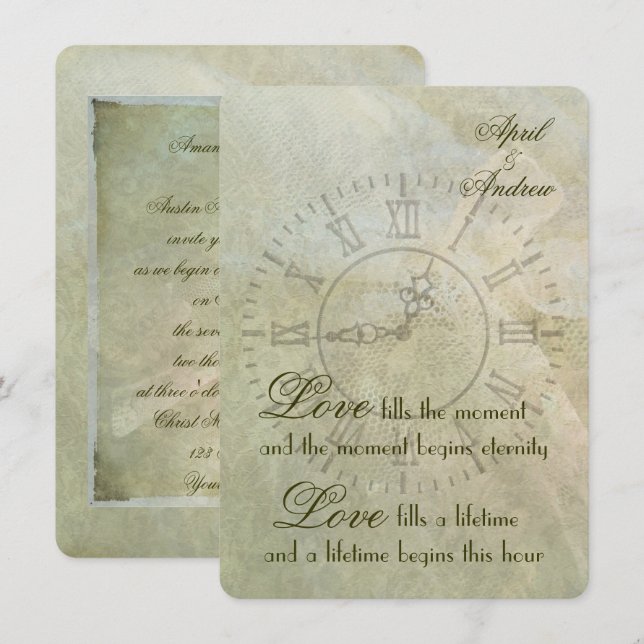 Einladung zur Vintagen Uhr (Vorne/Hinten)