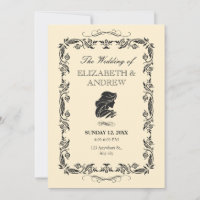 Einladung zur Vintagen verzierten Hochzeit