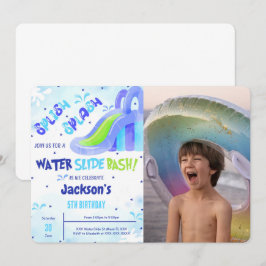 Einladung zur Wasserrutsche zum Geburtstag Foto