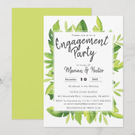 Einladung zur Watercolor Tropical Engagement Party
