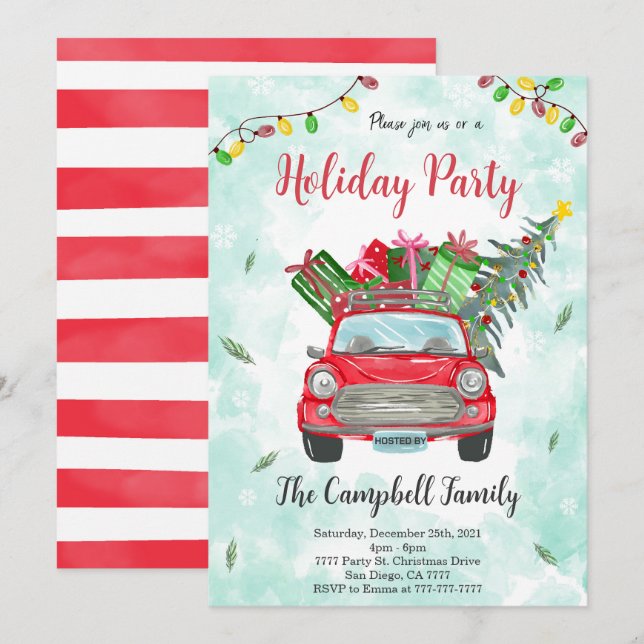 Einladung zur Weihnachtsfeier (Vorne/Hinten)