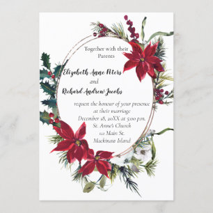 Einladung zur Weihnachtszeit mit Poinsettia