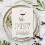 Einladung zur Weinprobe<br><div class="desc">Erleben Sie Ihre Verlobung mit unseren rustikalen und eleganten Weine-Degustations-Party-Einladungen mit einer Weinglasillustrierung und einer "Verlobungsfeier" in handgeschriebenem Stil. Fügen Sie unter Verwendung der bereitgestellten Vorlagenfelder Ihre Ereignisdetails hinzu. Ideal für Verlobungstreffen in Weinland,  Weinkeller oder Weinbergen.</div>