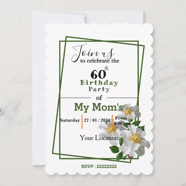 Einladung zur Weißen Blume (Vorderseite)