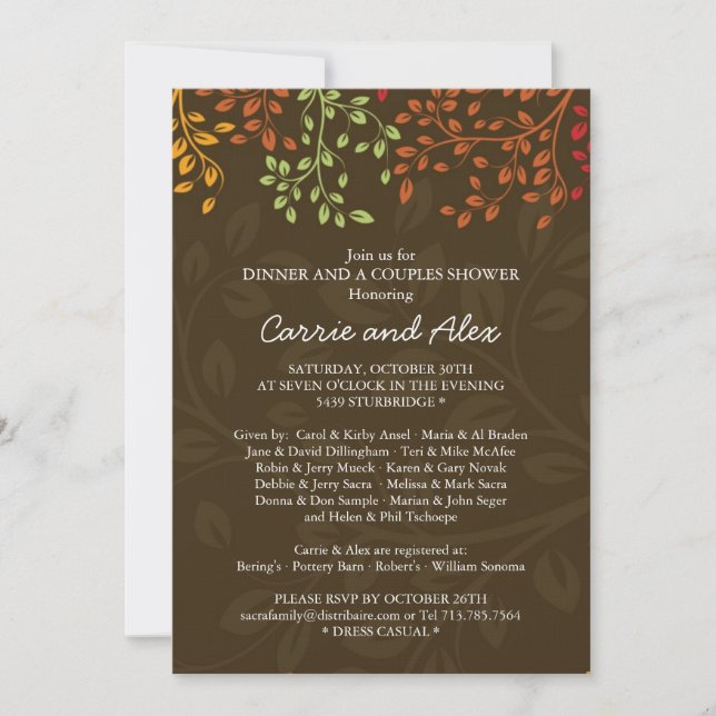 Einladung zur Whimsical Fall Engagement Party (Vorderseite)