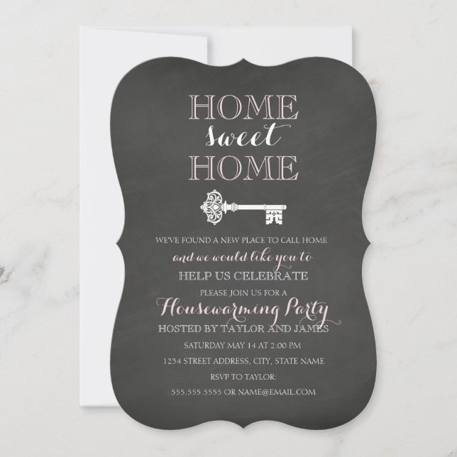 Einladung zur wichtigsten Chalkboard Housewarming (Vorderseite)