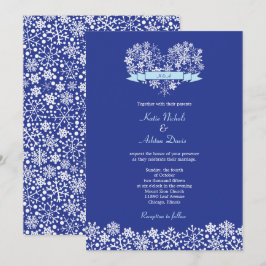 Einladung zur Winterhochzeit im Schneeflocken