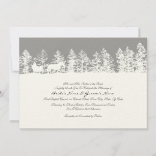 Einladung zur Winterhochzeit in Grau und Weiß