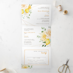 Einladung zur zweisprachigen Hochzeit - Lemon alle