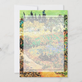 Einladungen. Blühender Garten mit Pfad Einladung