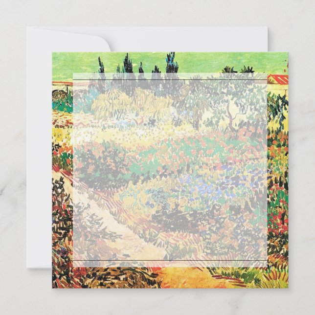 Einladungen. Blühender Garten mit Pfad Einladung (Vorderseite)