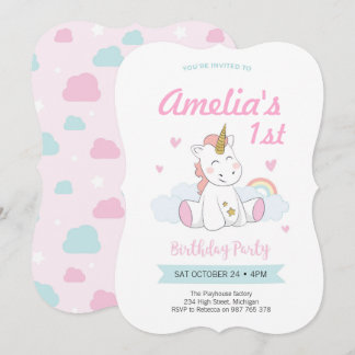 Einladungen, Einhorngeburtstage Einladung