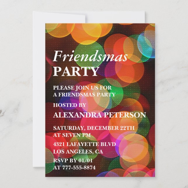 Einladungen Friendsmas Colorful Confetti Sparkle (Vorderseite)