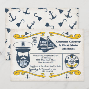 Einladungen für alte Matrosen Nautical Baby Shower