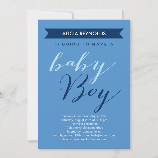 Einladungen für Baby Boy Baby Shower (Vorderseite)