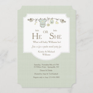 Einladungen für Baby Clothesline Gender