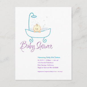 Einladungen für Baby in Tub Babydusche
