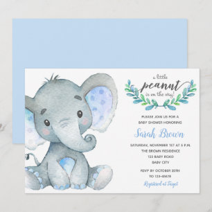 Einladungen für Baby-Jungen-Dusche (Elephant Water