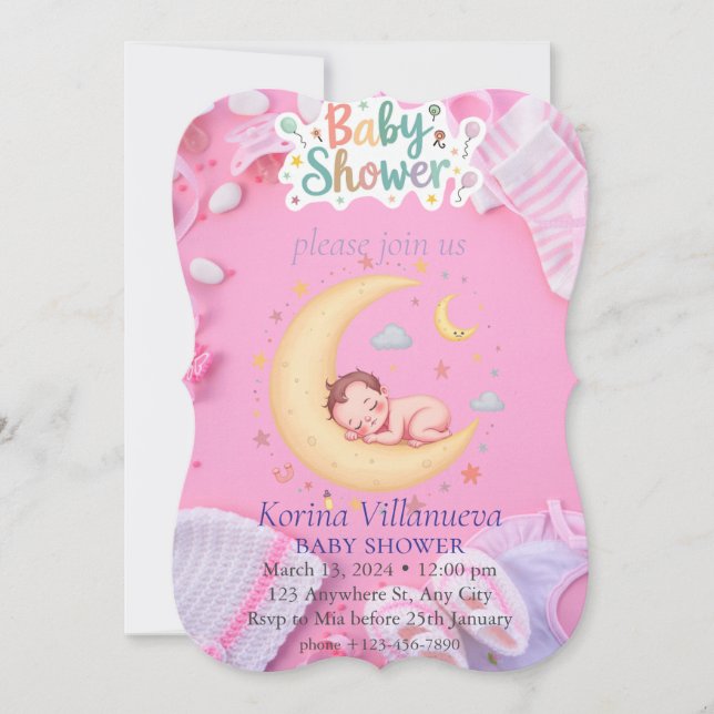 Einladungen für Babydusche (Vorderseite)