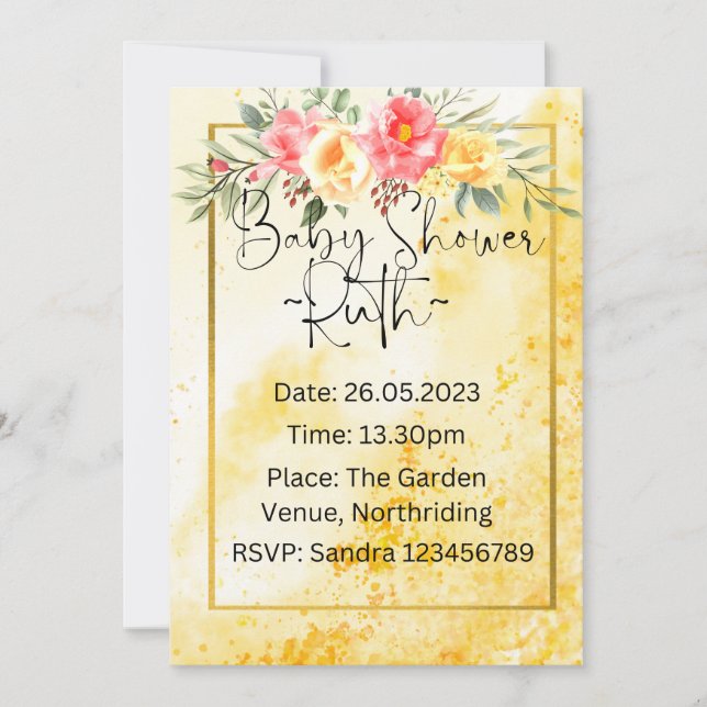 Einladungen für Babydusche (Vorderseite)