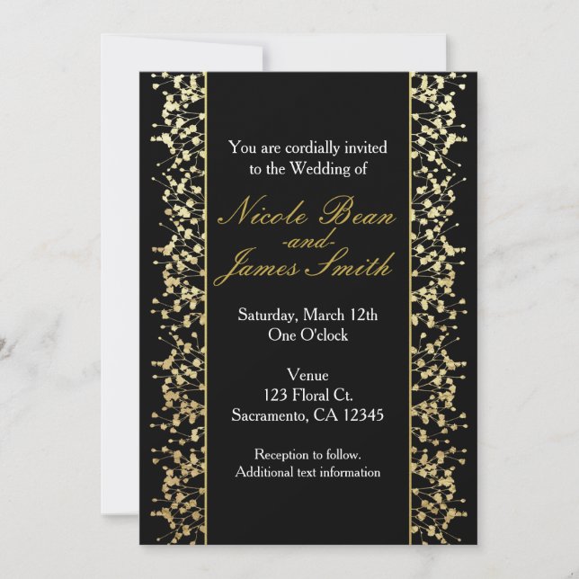 Einladungen für Black & Gold Babys (Vorderseite)