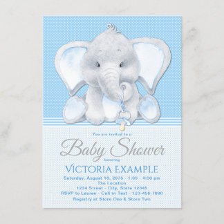 Einladungen für Boy Baby Elephant Baby Shower