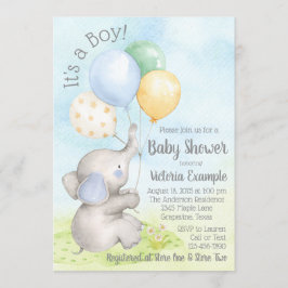 Einladungen für Boy Baby Elephant Baby Shower