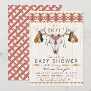Einladungen für Boys Tribal Skull Baby Shower