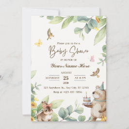 Einladungen für Cream Green Watercolor Baby Shower