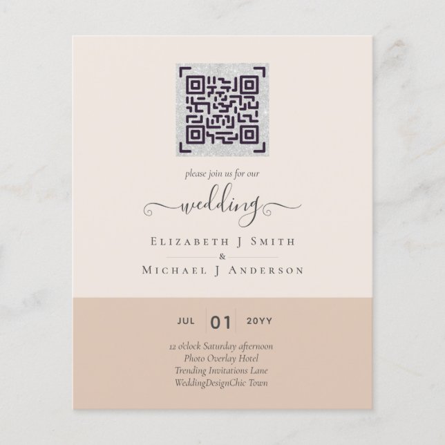 Einladungen für das zeitgemäße Hochzeitdatum von Q Flyer (Vorne)