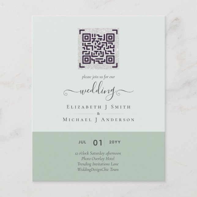 Einladungen für das zeitgemäße Hochzeitdatum von Q Flyer (Vorne)