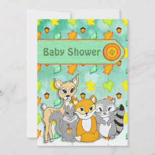 Einladungen für die Baby-Dusche von Waldtieren