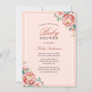 Einladungen für die Dusche von Pink Floral Girl