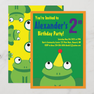 Einladungen für die Geburtstagsparty von Froschtie