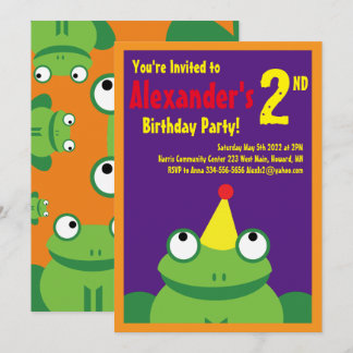 Einladungen für die Geburtstagsparty von Froschtie
