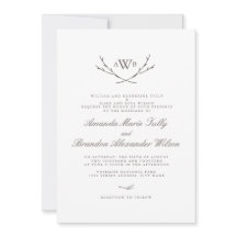 Einladungen für die Hochzeit von EleganForest Mono