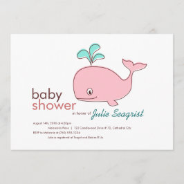 Einladungen für die Kinderdusche von Rosa Whale