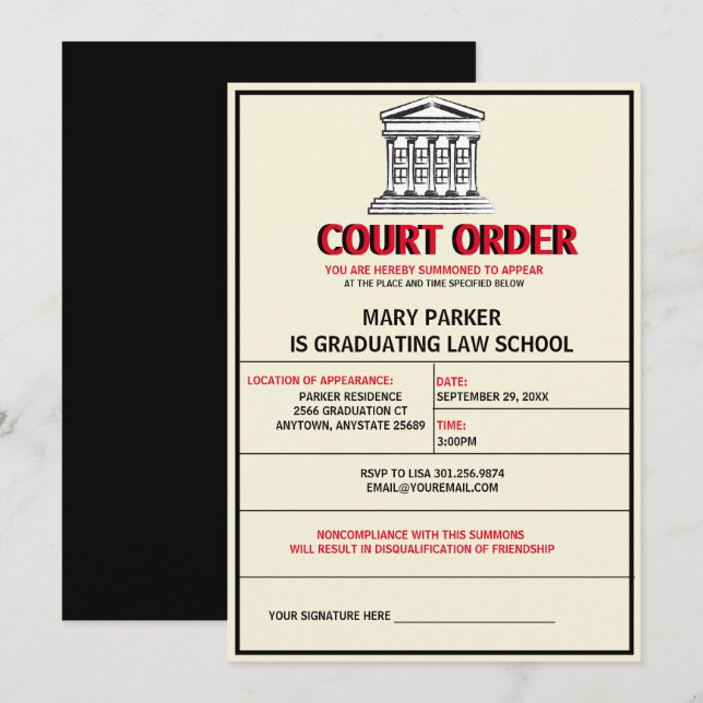 Einladungen für die Nachfolgezeit (Vorne/Hinten)