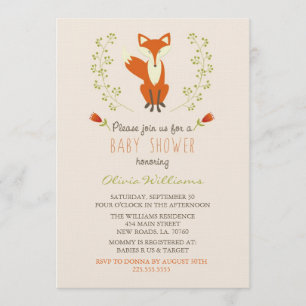 Einladungen für die Woodland Fox Babydusche