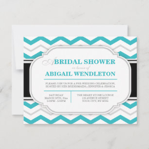 Einladungen für die Zickzack Bridal Dusche in Grau