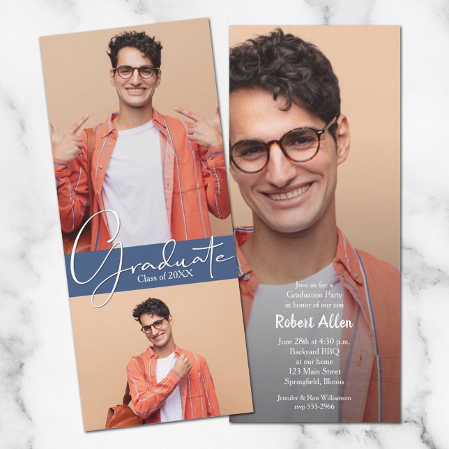 Einladungen für eine Blue Graduation Multi-Foto-Pa (Von Creator hochgeladen)