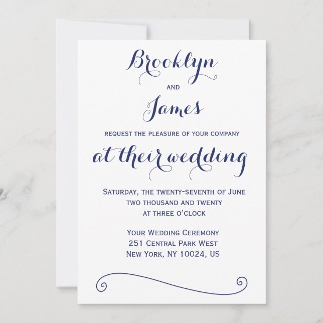 Einladungen für eine Hochzeit nach Maß in Weiß und (Vorderseite)