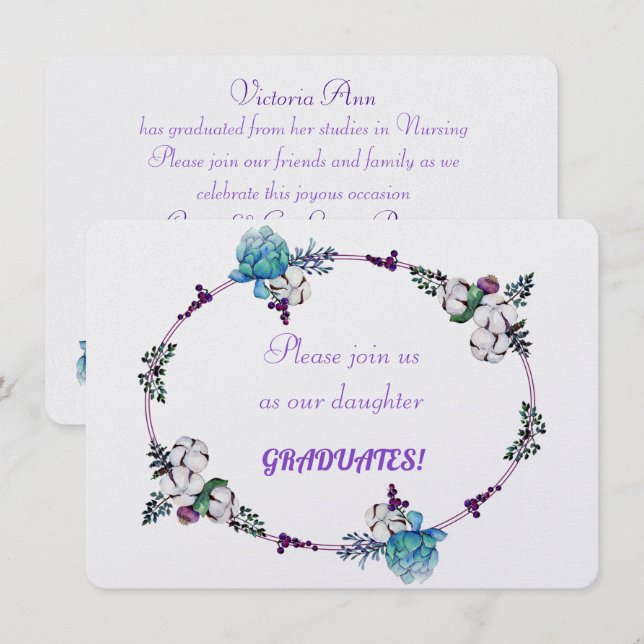 Einladungen für eine Tochter (Vorne/Hinten)