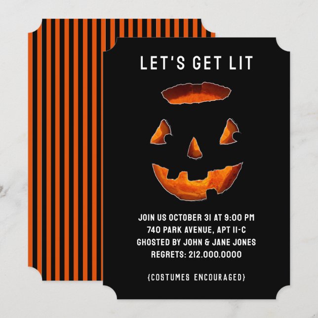 Einladungen für erwachsenes Halloween-Party (Vorne/Hinten)